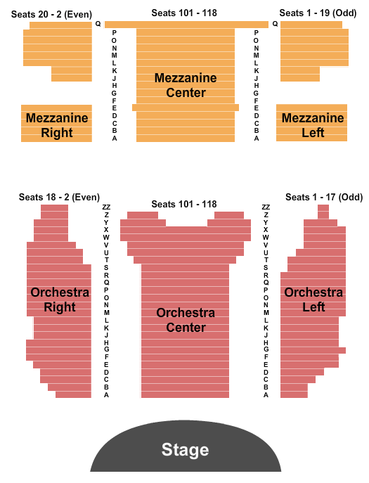 Virginia/August Wilson Theatre - NY Seating Chart: Endstage 1