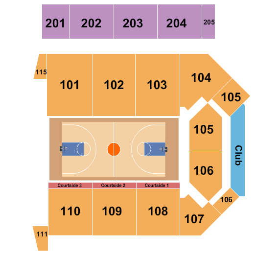 Virginia State University - Multi-Purpose Center Seating Chart: Basketball 2