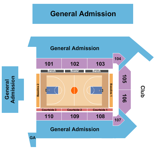 Virginia State University - Multi-Purpose Center Seating Chart: Basketball 3