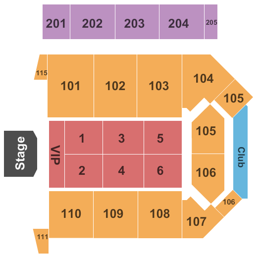 Virginia State University - Multi-Purpose Center Seating Chart: End Stage