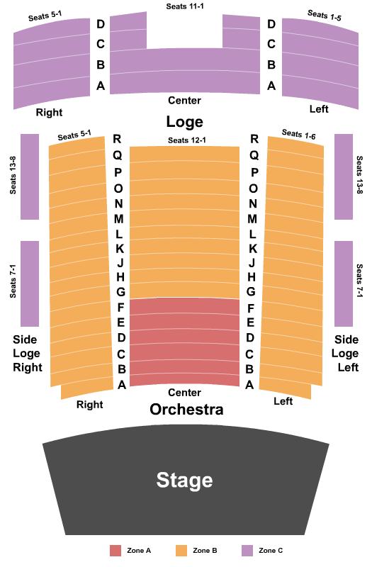 Vogel Hall at Marcus Center Seating Chart: Endstage-Zone