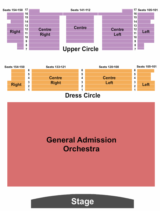 Vogue Theatre - BC Seating Chart: GA Floor/RSV DC