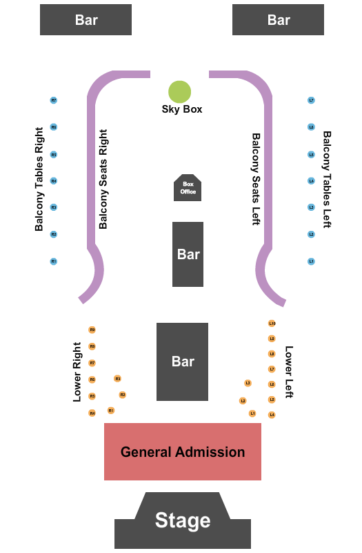 Vogue Theatre - IN Seating Chart: GA/Floor Tables/Balcony