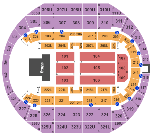 Propst Arena At the Von Braun Center Seating Chart