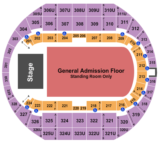 Propst Arena At the Von Braun Center Seating Chart: Godsmack & Shinedown