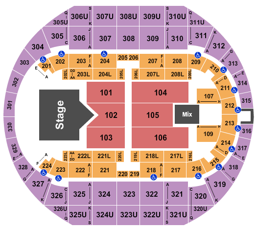 Propst Arena At the Von Braun Center Seating Chart: Rascal Flatts 1