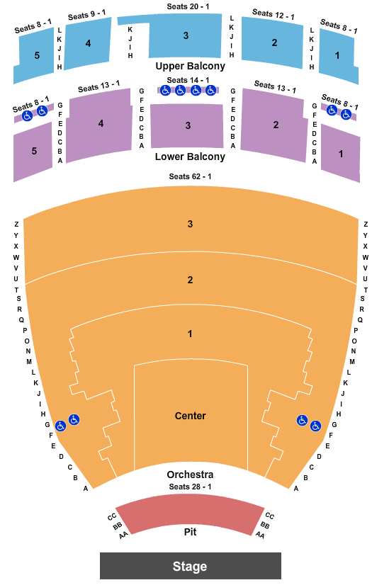 Mark C. Smith Concert Hall at the Von Braun Center Seating Chart: Endstage 2