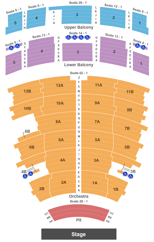 Mark C. Smith Concert Hall at the Von Braun Center Seating Chart: End Stage