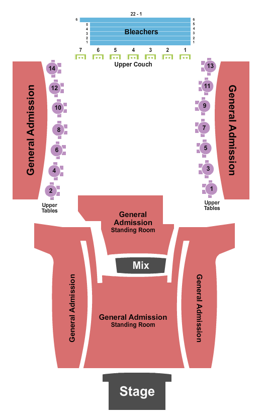 VooDoo Lounge At Harrah's Kansas City Seating Chart: GA Floor - Upper/Lower Tables 2