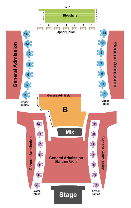 VooDoo Lounge At Harrah's North Kansas City Seating Chart: GA Floor & Reserved B Section