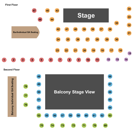 Vulcan Gas Company Seating Chart: GA & Preferred Tables