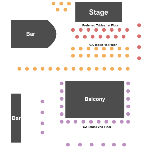 Vulcan Gas Company Seating Chart: Tables