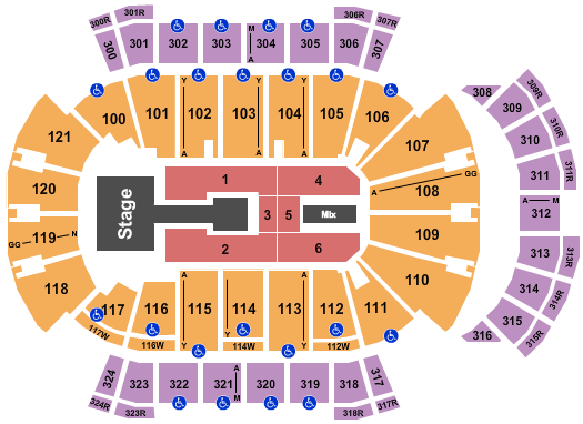 VyStar Veterans Memorial Arena Seating Chart: Endstage Catwalk