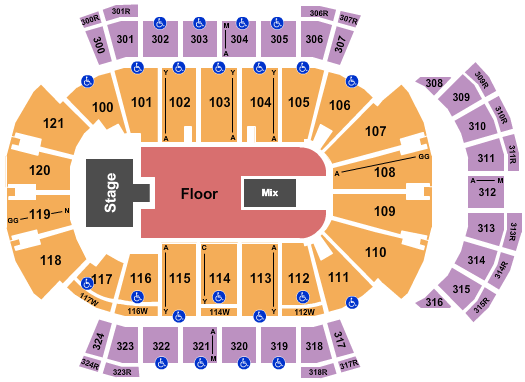 VyStar Veterans Memorial Arena Seating Chart: NF