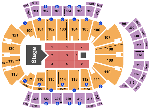 VyStar Veterans Memorial Arena Seating Chart: Rascal Flatts