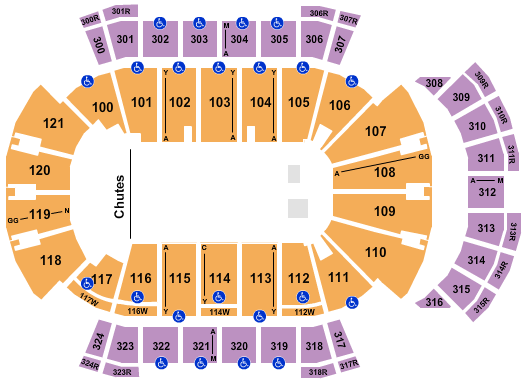 VyStar Veterans Memorial Arena Seating Chart: Rodeo