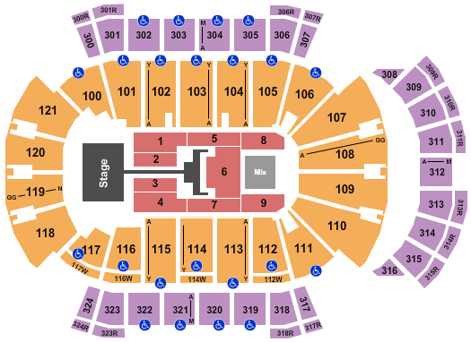 VyStar Veterans Memorial Arena Seating Chart: TobyMac