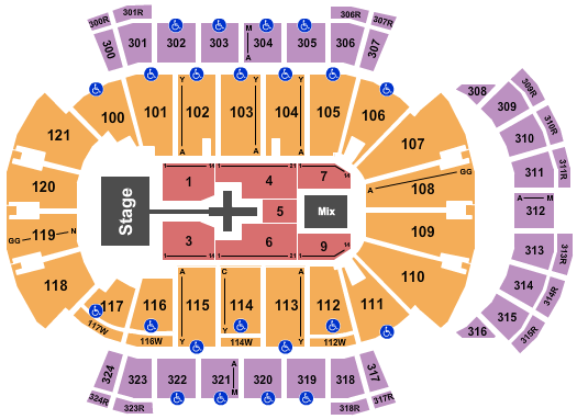VyStar Veterans Memorial Arena Seating Chart: Tobymac