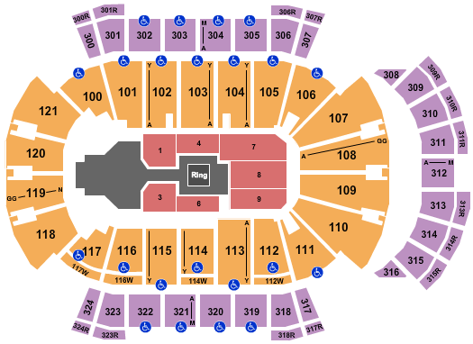VyStar Veterans Memorial Arena Seating Chart: WWE