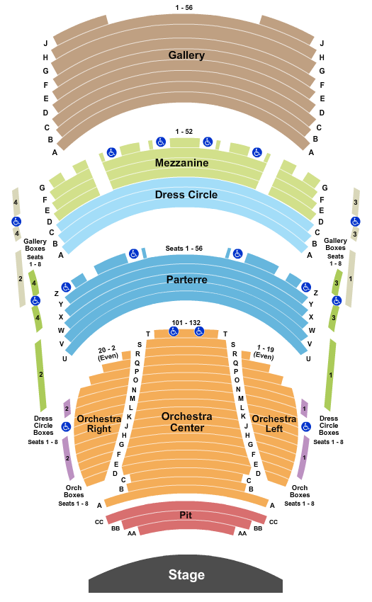 Wagner Noel Performing Arts Center Seating Chart: End Stage Pit - Zone