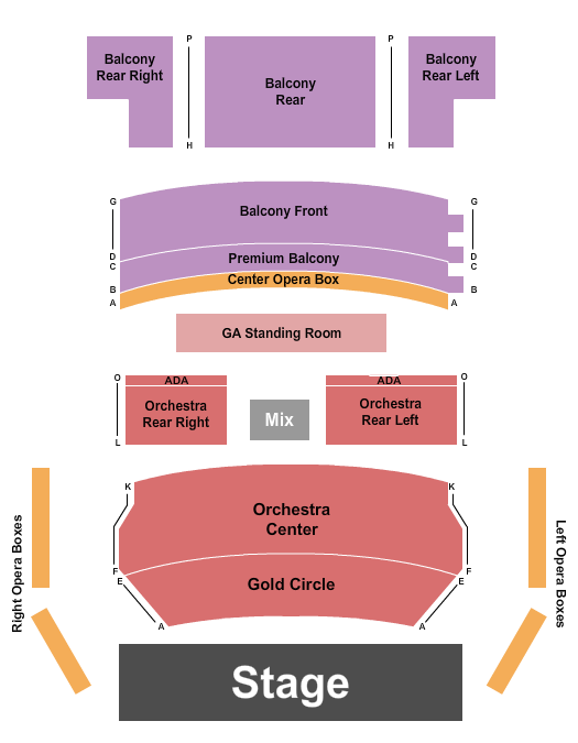 District Music Hall Seating Chart: End Stage 4