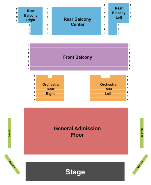 District Music Hall Seating Chart: Endstage GA Floor