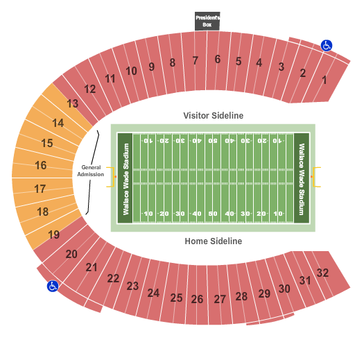 Brooks Field At Wallace Wade Stadium Map