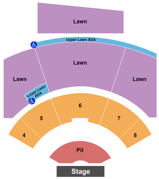 Walmart AMP Seating Chart: Endstage Pit - Numbered Sections
