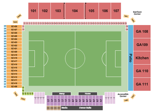 Wanderer Grounds Seating Chart: Soccer 2