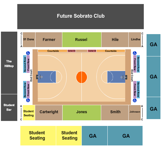 War Memorial Gym - CA Seating Chart: Basketball