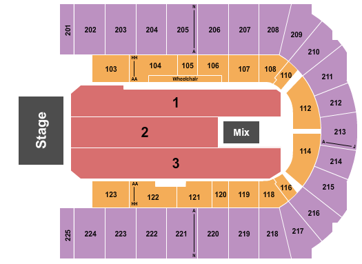 Upstate Medical University Arena at Onondaga County War Memorial Seating Chart: Endstage 3