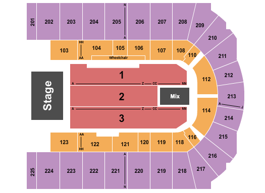 Upstate Medical University Arena at Onondaga County War Memorial Seating Chart: Endstage 5