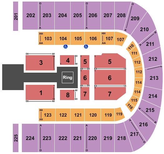 Smoothie King Center Seating Chart For Wwe Raw