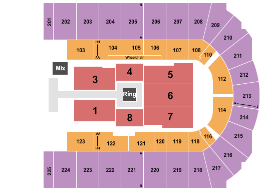 Upstate Medical University Arena at Onondaga County War Memorial Seating Chart: WWE