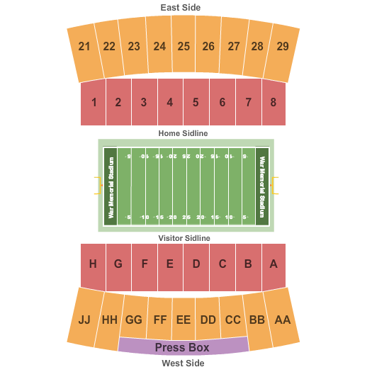 War Memorial Stadium Seating Chart