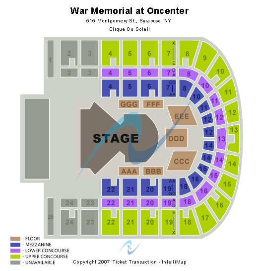 War Memorial At Oncenter Seating Chart
