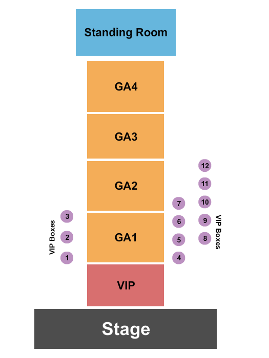 Warehouse Live Midtown Seating Chart: GA/VIP/Tables