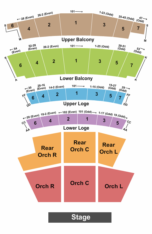 Warfield Seating Chart: Endstage - Full RSV