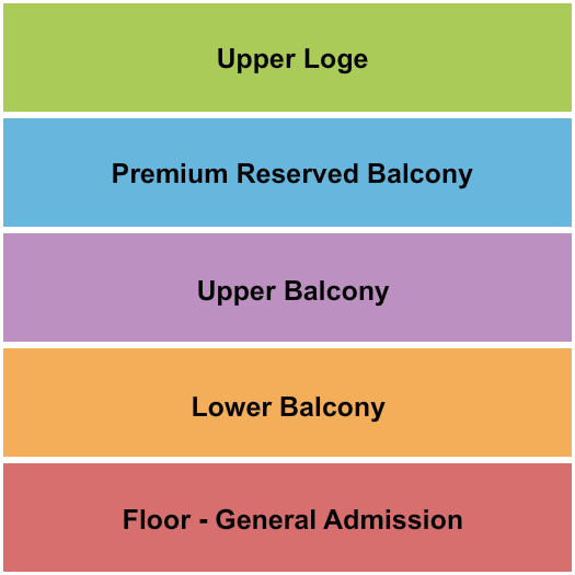 Warfield Seating Chart: GA Flr/Prem/Loge/Blc