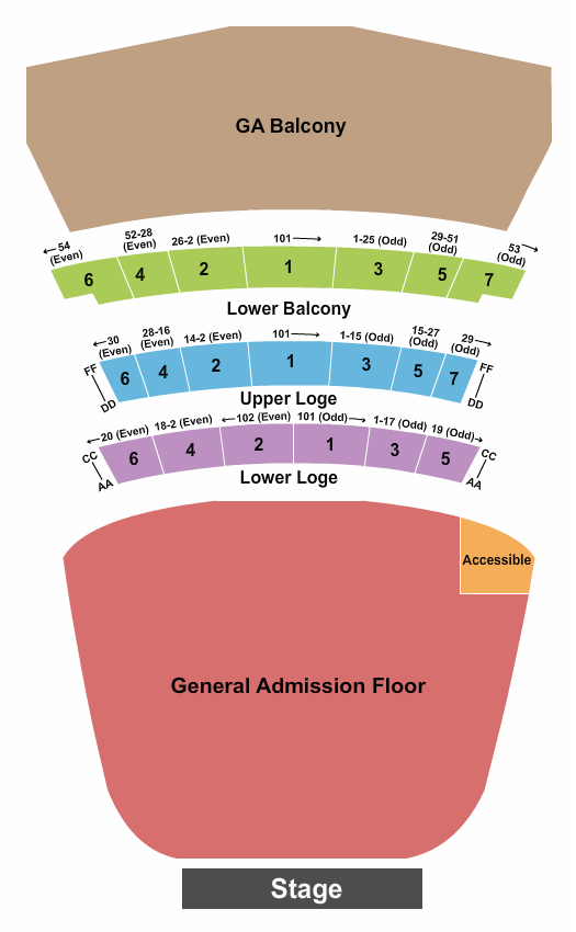 Warfield Seating Chart: GA Floor/GA Balcony