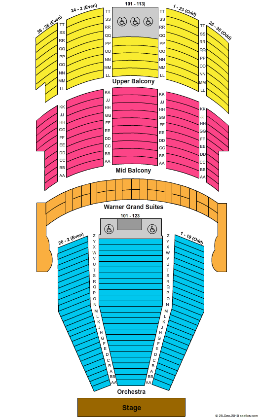 Warner Theater Dc Detailed Seating Chart