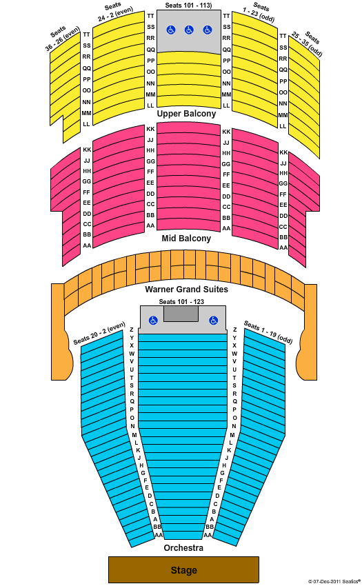 Warner Theater Grand Suites Seating Chart