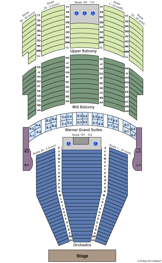 Warner Theater Dc Detailed Seating Chart