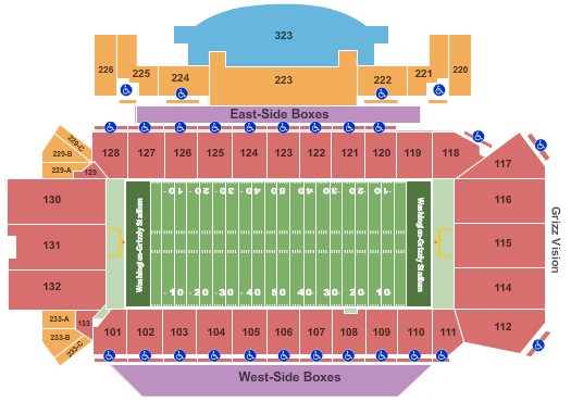 Washington/Grizzly Stadium Map