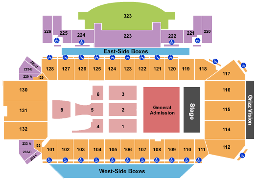 Washington/Grizzly Stadium Seating Chart