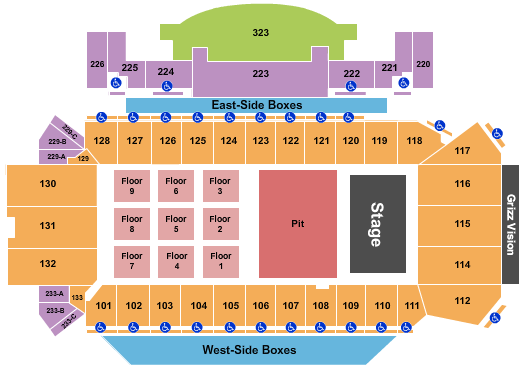 Washington/Grizzly Stadium Seating Chart: Tyler Childers