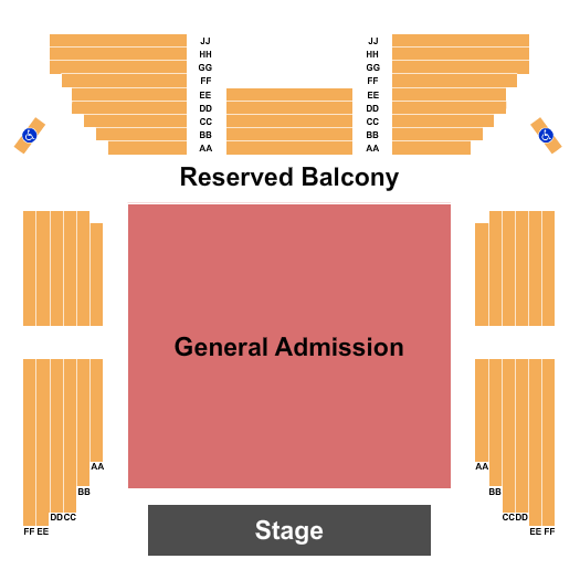 Washington Irving Campus High School Seating Chart: GA & Reserved Balcony