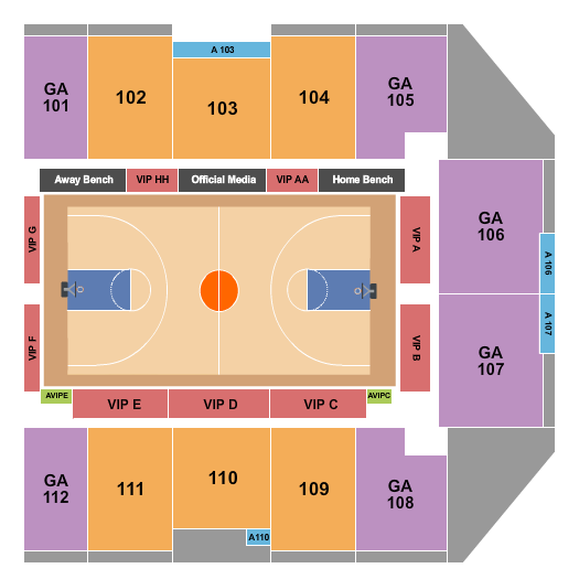 Wayne State Arena Seating Chart: Basketball GA 2