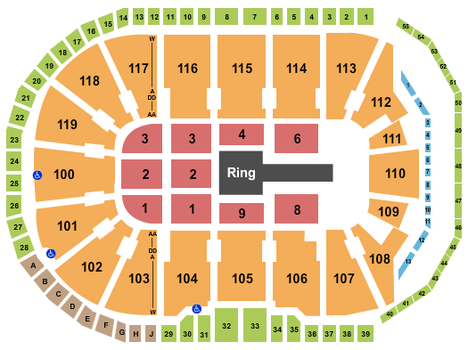 Total Mortgage Arena Seating Chart: WWE
