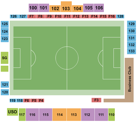 Weidner Field Seating Chart: soccer